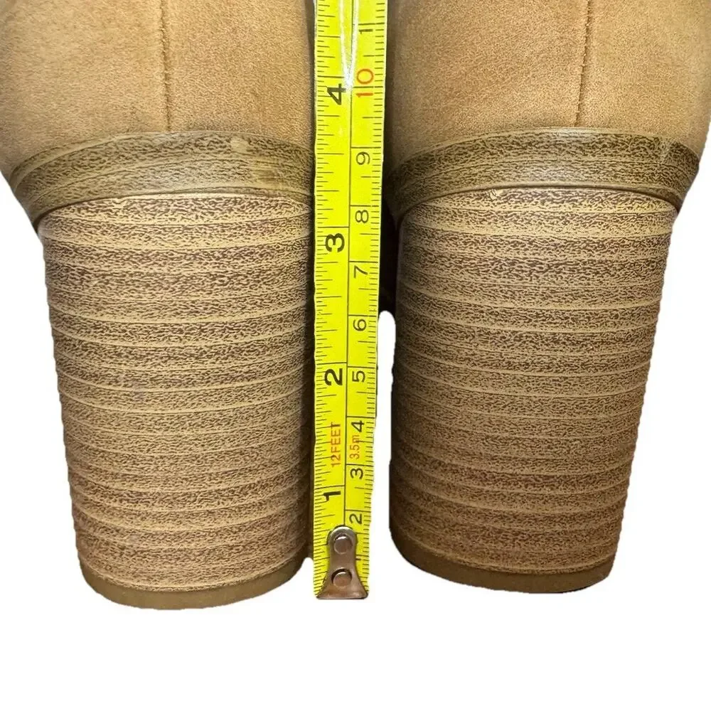 Soda Tan Ankle Booties Womens 8.5 M Chestnut Pointed Toe Cowgirl Faux Leather